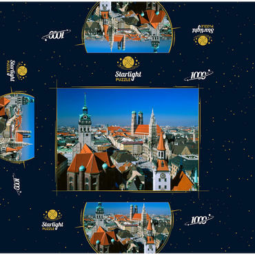 View of Marienplatz with Old Peter, Church of Our Lady and City Hall, Munich, Bavaria, Germany 1000 Jigsaw Puzzle box 3D Modell