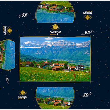 Kleinberg near Flums against Churfirsten, Canton St. Gallen, Switzerland 100 Jigsaw Puzzle box 3D Modell