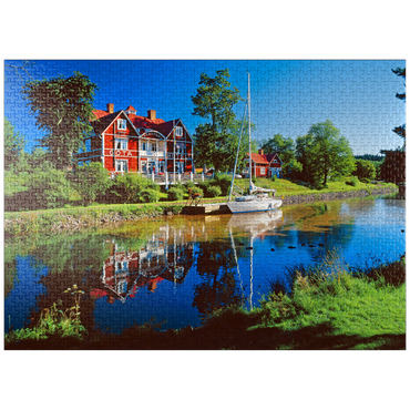 puzzleplate Göta Hotel by the Göta Canal, Borensberg, Östergötland, Sweden 1000 Jigsaw Puzzle