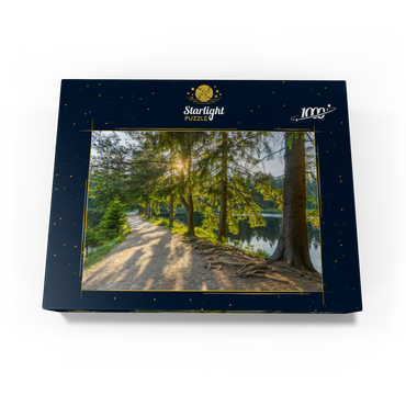 Lake Fichtel with the natural forest reserve Fichtelseemoor, high moor in the municipal area Fichtelberg 1000 Jigsaw Puzzle box view1