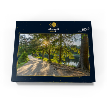 Lake Fichtel with the natural forest reserve Fichtelseemoor, high moor in the municipal area Fichtelberg 100 Jigsaw Puzzle box view1