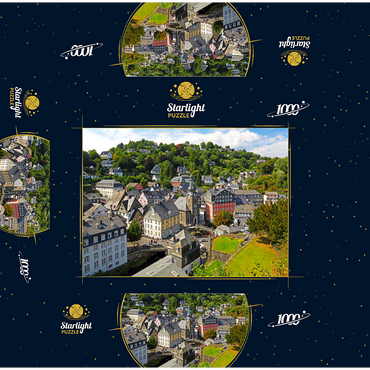 Old town with Protestant town church, Monschau 1000 Jigsaw Puzzle box 3D Modell