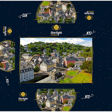 Old town with Protestant town church, Monschau 100 Jigsaw Puzzle box 3D Modell