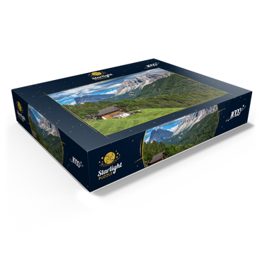 Farmhouse near Afers against Peitlerkofel (2675m), Aferer Geisler, Brixen, Dolomites, Trentino-South Tyrol 1000 Jigsaw Puzzle box view1