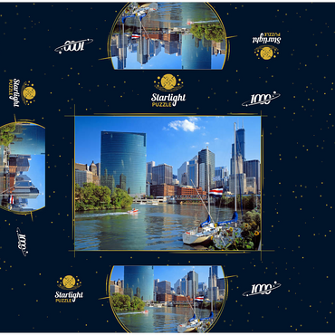 Chicago skyline, Illinois, USA 1000 Jigsaw Puzzle box 3D Modell