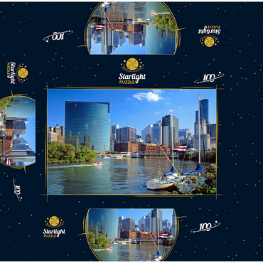 Chicago skyline, Illinois, USA 100 Jigsaw Puzzle box 3D Modell
