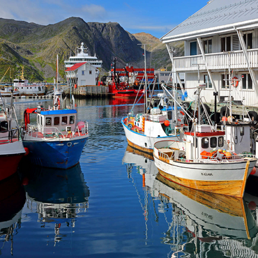 Fishing harbor in Honningsvag, Mageröya Island, Finnmark, Norway 1000 Jigsaw Puzzle 3D Modell