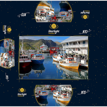 Fishing harbor in Honningsvag, Mageröya Island, Finnmark, Norway 100 Jigsaw Puzzle box 3D Modell