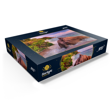 Granite rocks on the beach Anse Source d' Argent, La Digue Island, Seychelles 1000 Jigsaw Puzzle box view1