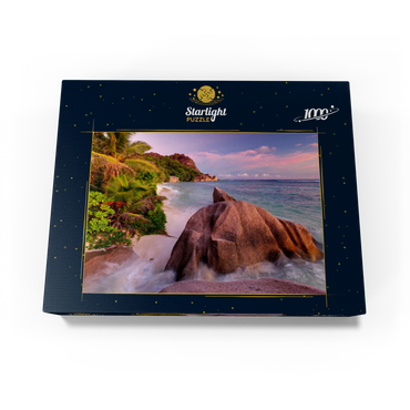 Granite rocks on the beach Anse Source d' Argent, La Digue Island, Seychelles 1000 Jigsaw Puzzle box view1