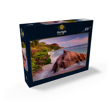 Granite rocks on the beach Anse Source d' Argent, La Digue Island, Seychelles 100 Jigsaw Puzzle box view1