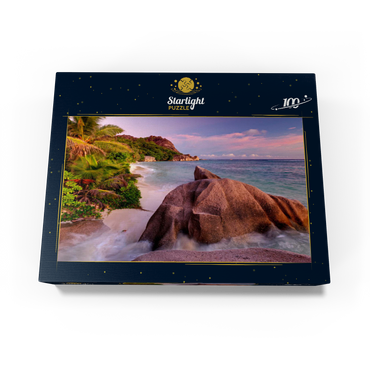 Granite rocks on the beach Anse Source d' Argent, La Digue Island, Seychelles 100 Jigsaw Puzzle box view1