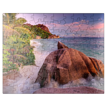 puzzleplate Granite rocks on the beach Anse Source d' Argent, La Digue Island, Seychelles 100 Jigsaw Puzzle
