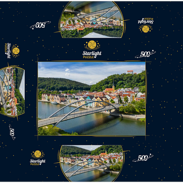 Bridge over the Altmühl in Riedenburg with Rosenstein Castle on the Altmühl Cycle Path 500 Jigsaw Puzzle box 3D Modell