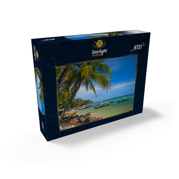 Fishing boats on the beach of Bang Tao, Phuket island, Thailand 1000 Jigsaw Puzzle box view1