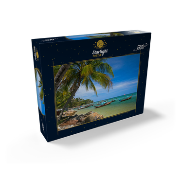 Fishing boats on the beach of Bang Tao, Phuket island, Thailand 500 Jigsaw Puzzle box view1