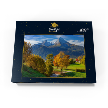 Nature adventure trail near Bischofswiesen near Berchtesgaden with view to the Watzmann mountain 1000 Jigsaw Puzzle box view1