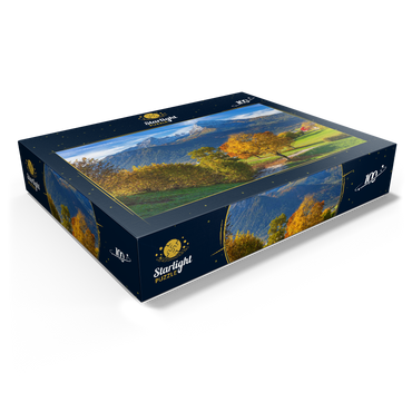 Nature adventure trail near Bischofswiesen near Berchtesgaden with view to the Watzmann mountain 100 Jigsaw Puzzle box view1