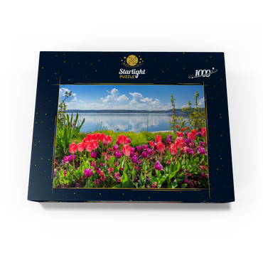 Lake promenade in Überlingen on Lake Constance in springtime for tulips blossom 1000 Jigsaw Puzzle box view1