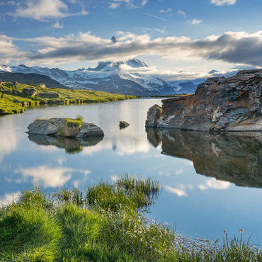 Stellisee mountain lake with the Matterhorn (4478m) 1000 Jigsaw Puzzle 3D Modell