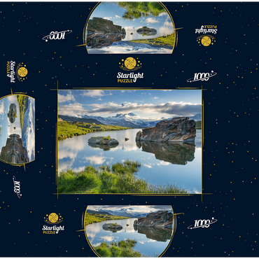 Stellisee mountain lake with the Matterhorn (4478m) 1000 Jigsaw Puzzle box 3D Modell