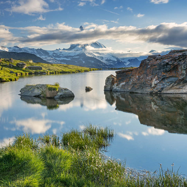 Stellisee mountain lake with the Matterhorn (4478m) 100 Jigsaw Puzzle 3D Modell