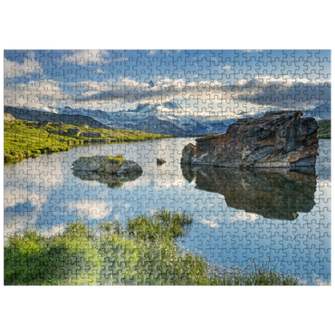 puzzleplate Stellisee mountain lake with the Matterhorn (4478m) 500 Jigsaw Puzzle