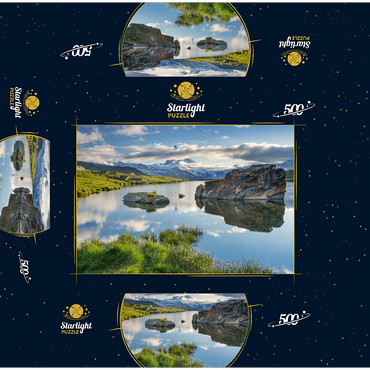 Stellisee mountain lake with the Matterhorn (4478m) 500 Jigsaw Puzzle box 3D Modell