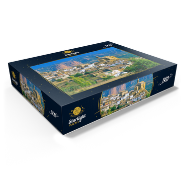 Mountain village Murillo de Gallego against Los Mallos de Riglos in the Sierra de Loarre 500 Jigsaw Puzzle box view1