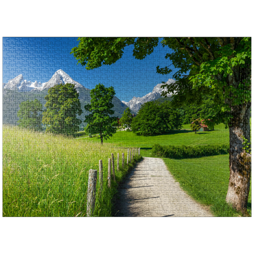puzzleplate Nature adventure trail near Bischofswiesen near Berchtesgaden with view to the Watzmann mountain 1000 Jigsaw Puzzle