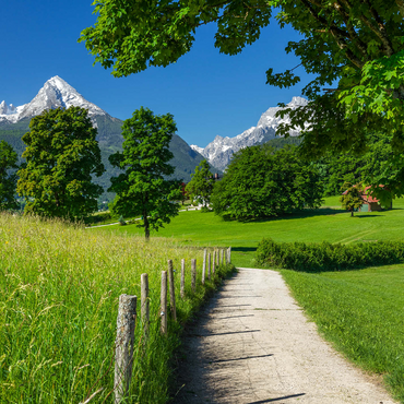 Nature adventure trail near Bischofswiesen near Berchtesgaden with view to the Watzmann mountain 1000 Jigsaw Puzzle 3D Modell