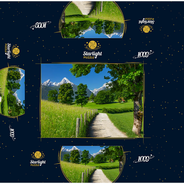 Nature adventure trail near Bischofswiesen near Berchtesgaden with view to the Watzmann mountain 1000 Jigsaw Puzzle box 3D Modell