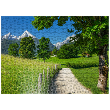 puzzleplate Nature adventure trail near Bischofswiesen near Berchtesgaden with view to the Watzmann mountain 500 Jigsaw Puzzle