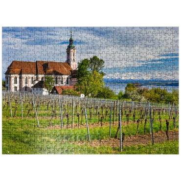 puzzleplate Pilgrimage church Birnau near Unteruhldingen at Lake Constance in springtime 500 Jigsaw Puzzle