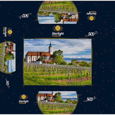 Pilgrimage church Birnau near Unteruhldingen at Lake Constance in springtime 500 Jigsaw Puzzle box 3D Modell