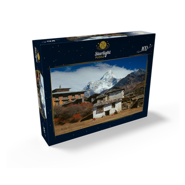 Buddhist monastery in Tengboche with view to Ama Dablam, Khumbu region, Himalaya, Nepal 100 Jigsaw Puzzle box view1