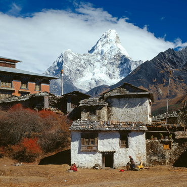 Buddhist monastery in Tengboche with view to Ama Dablam, Khumbu region, Himalaya, Nepal 500 Jigsaw Puzzle 3D Modell