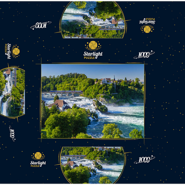 View over the Rhine Falls to Schloss Laufen 1000 Jigsaw Puzzle box 3D Modell