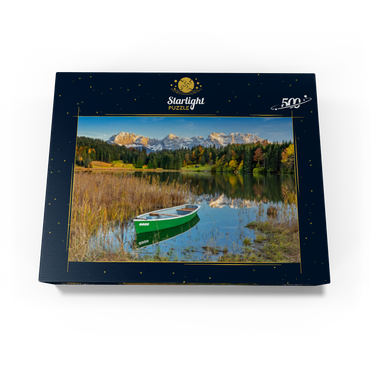 Lake Gerold near Gerold in Alpenwelt Karwendel, view to the Karwendel mountains 500 Jigsaw Puzzle box view1