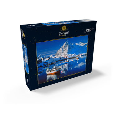 Sakrisoy harbor near Reine with Olstinden (674m) 1000 Jigsaw Puzzle box view1