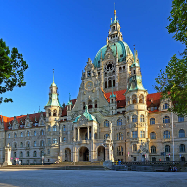 New City Hall at Trammplatz, Hanover, Lower Saxony, Germany 100 Jigsaw Puzzle 3D Modell