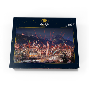 Fireworks over Garmisch-Partenkirchen, Upper Bavaria, Bavaria, Germany 100 Jigsaw Puzzle box view1
