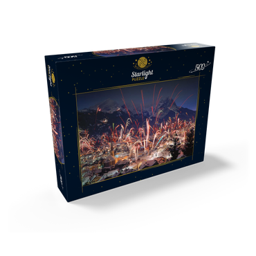 Fireworks over Garmisch-Partenkirchen, Upper Bavaria, Bavaria, Germany 500 Jigsaw Puzzle box view1