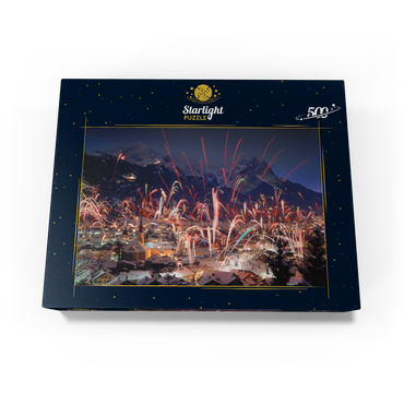 Fireworks over Garmisch-Partenkirchen, Upper Bavaria, Bavaria, Germany 500 Jigsaw Puzzle box view1