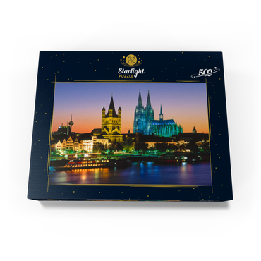 View to the old town with church Gross St. Martin and Cologne Cathedral 500 Jigsaw Puzzle box view1