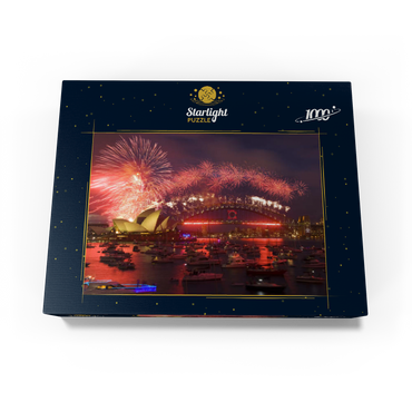 New Year fireworks with Opera House and Harbour Bridge, Sydney, New South Wales, Australia 1000 Jigsaw Puzzle box view1