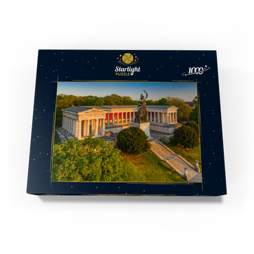 Bavaria in front of the Ruhmeshalle on the Theresienhöhe at sunrise 1000 Jigsaw Puzzle box view1