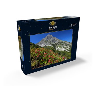 Blooming alpine roses at Coburger Hütte, Tyrol, Austria 1000 Jigsaw Puzzle box view1