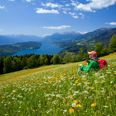 View of Millstätter See and Hohe Tauern, Carinthia, Austria 500 Jigsaw Puzzle 3D Modell