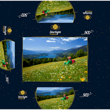 View of Millstätter See and Hohe Tauern, Carinthia, Austria 500 Jigsaw Puzzle box 3D Modell